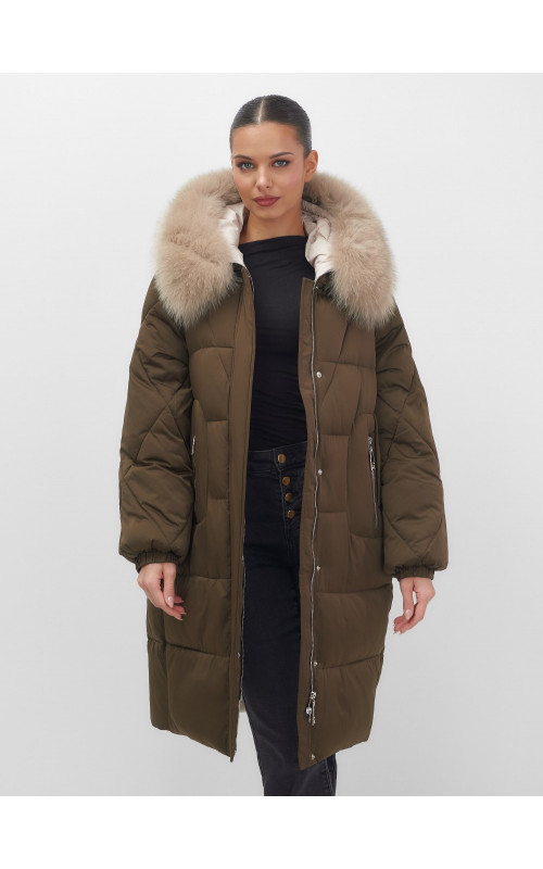 Длинный зимний пуховик премиум-класса