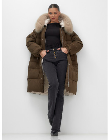 Длинный зимний пуховик премиум-класса