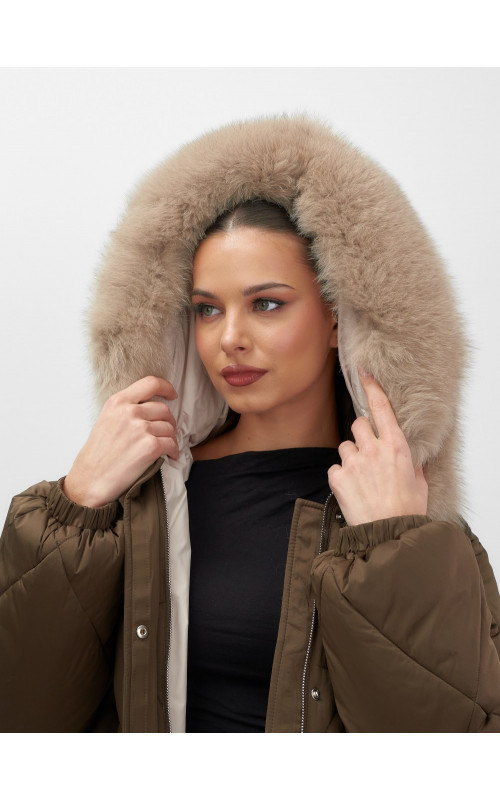 Длинный зимний пуховик премиум-класса