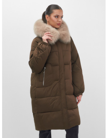 Длинный зимний пуховик премиум-класса