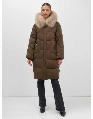 Длинный зимний пуховик премиум-класса