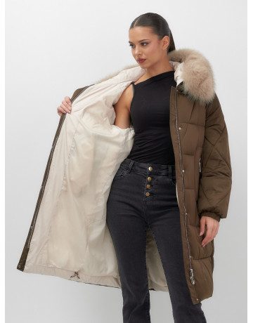 Длинный зимний пуховик премиум-класса