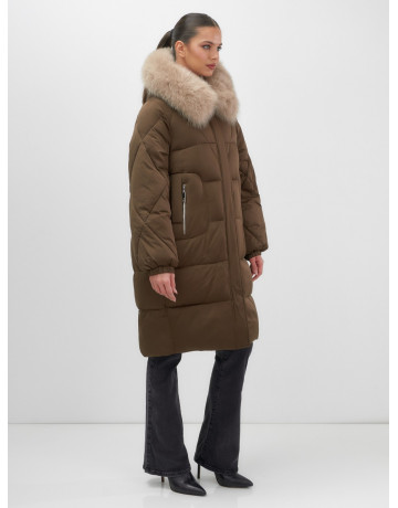 Длинный зимний пуховик премиум-класса