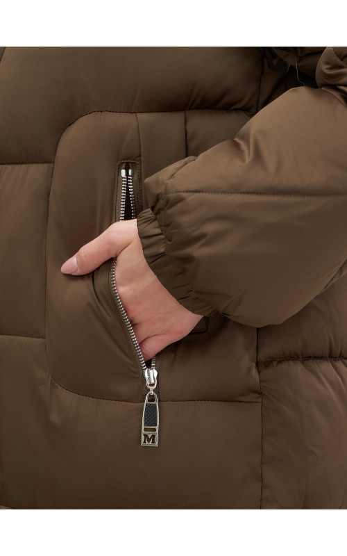 Длинный зимний пуховик премиум-класса