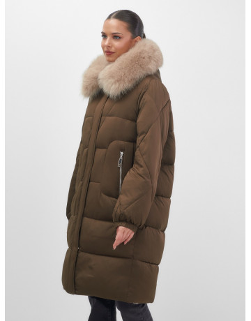 Длинный зимний пуховик премиум-класса