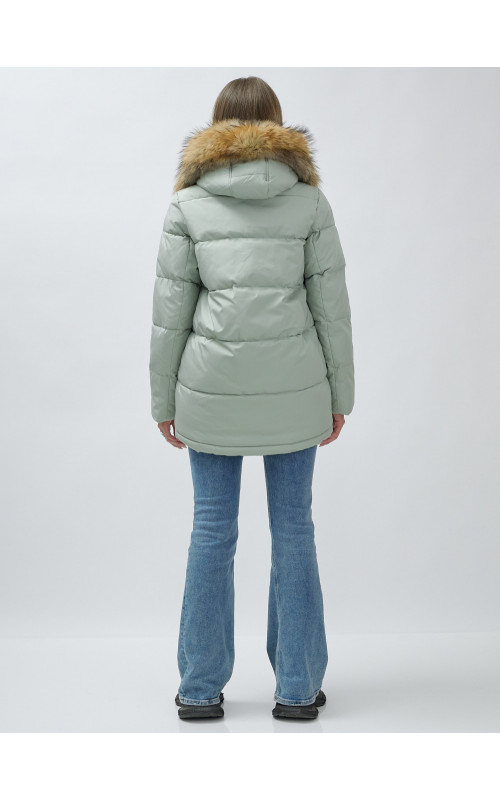 Женская зимняя куртка премиум-класса с мехом енота.