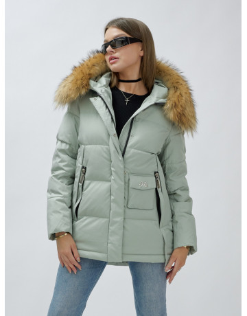 Женская зимняя куртка премиум-класса с мехом енота.