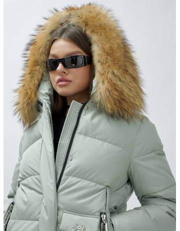 Женская зимняя куртка премиум-класса с мехом енота.
