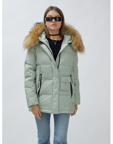 Женская зимняя куртка премиум-класса с мехом енота.