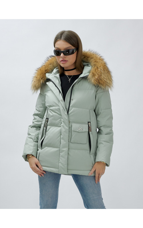 Женская зимняя куртка премиум-класса с мехом енота.