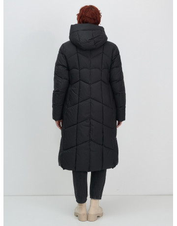 Длинный женский пуховик с капюшоном для зимы