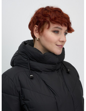 Длинный женский пуховик с капюшоном для зимы