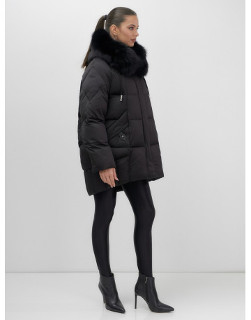 Пуховик с мехом песца премиум-класса