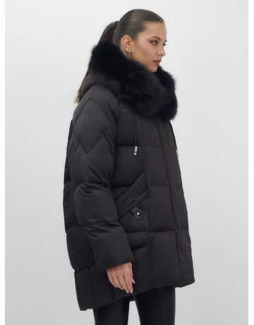 Пуховик с мехом песца премиум-класса