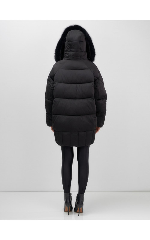 Пуховик с мехом песца премиум-класса