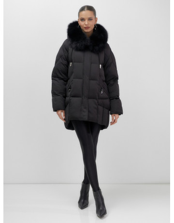 Пуховик с мехом песца премиум-класса