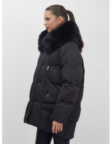 Пуховик с мехом песца премиум-класса