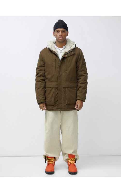 Зимняя мужская парка с капюшоном для активного отдыха.