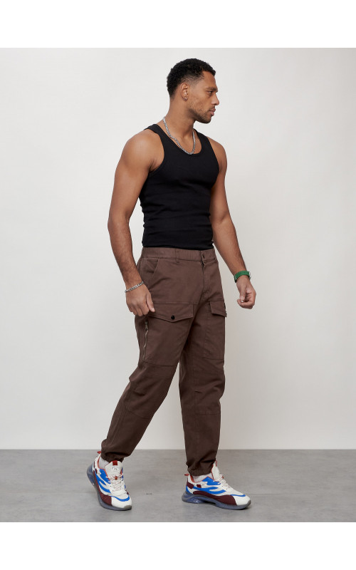 Мужские брюки карго зауженного кроя.