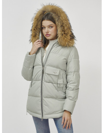 Женская зимняя куртка премиум-класса с мехом енота.