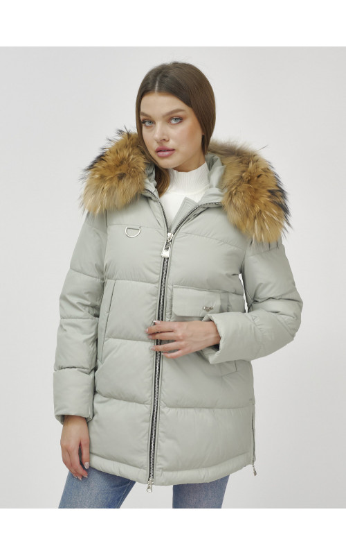 Женская зимняя куртка премиум-класса с мехом енота.