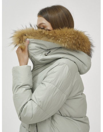Женская зимняя куртка премиум-класса с мехом енота.