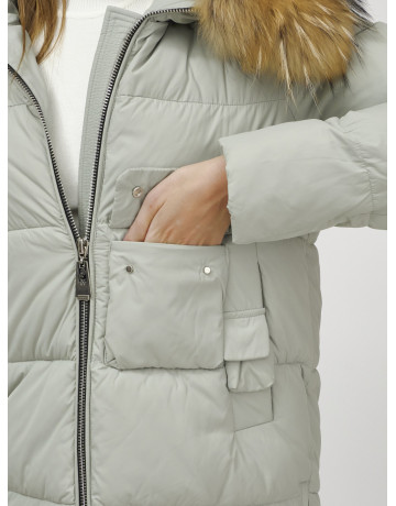 Женская зимняя куртка премиум-класса с мехом енота.