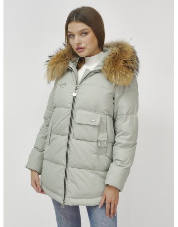 Женская зимняя куртка премиум-класса с мехом енота.