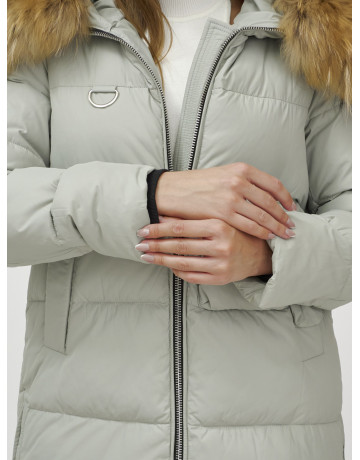 Женская зимняя куртка премиум-класса с мехом енота.