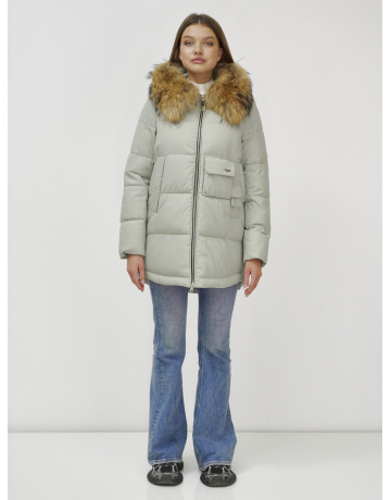 Женская зимняя куртка премиум-класса с мехом енота.
