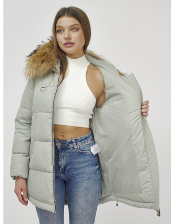 Женская зимняя куртка премиум-класса с мехом енота.