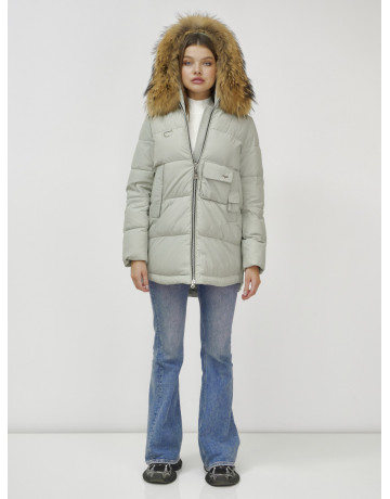 Женская зимняя куртка премиум-класса с мехом енота.