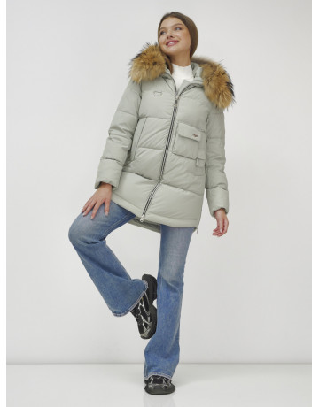 Женская зимняя куртка премиум-класса с мехом енота.