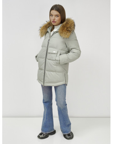 Женская зимняя куртка премиум-класса с мехом енота.