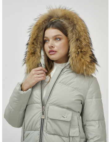 Женская зимняя куртка премиум-класса с мехом енота.