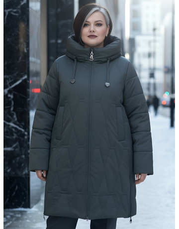 Длинный зимний пуховик для женщин больших размеров