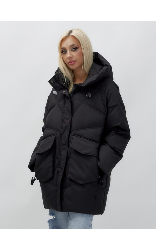 Зимняя куртка в стиле летучая мышь с капюшоном для активного отдыха.