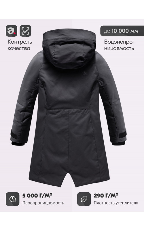 Зимняя парка для девочки-подростка с регулируемой посадкой.