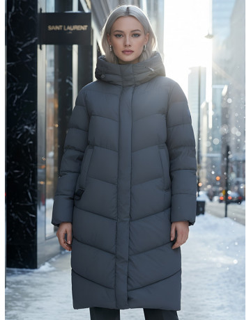 Длинный зимний пуховик для женщин
