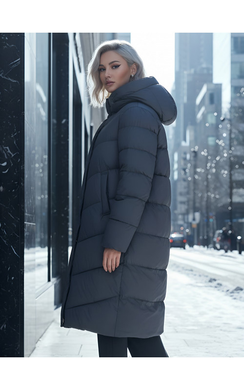 Длинный зимний пуховик для женщин