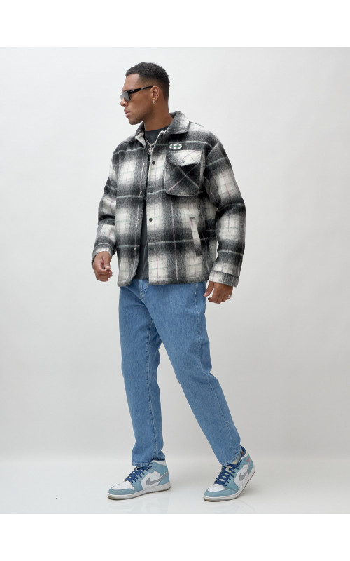 Ворсистая шерстяная куртка-рубашка, размерная сетка S–3XL