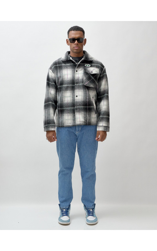 Ворсистая шерстяная куртка-рубашка, размерная сетка S–3XL