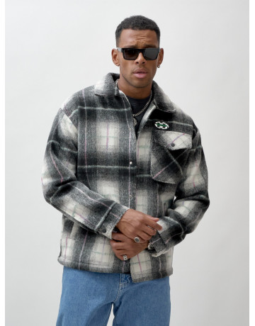 Ворсистая шерстяная куртка-рубашка, размерная сетка S–3XL