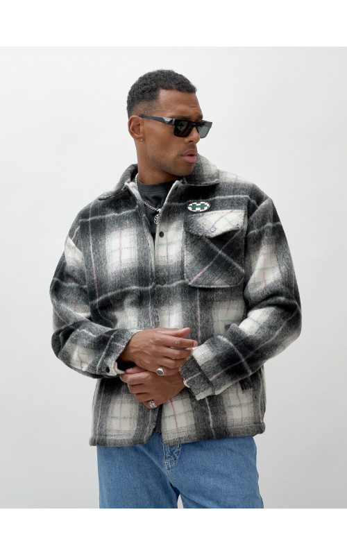 Ворсистая шерстяная куртка-рубашка, размерная сетка S–3XL