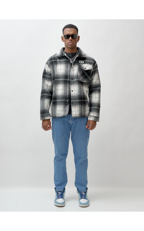 Ворсистая шерстяная куртка-рубашка, размерная сетка S–3XL