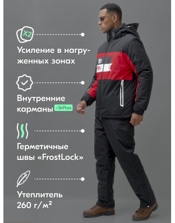 Мужской горнолыжный костюм, чёрный.