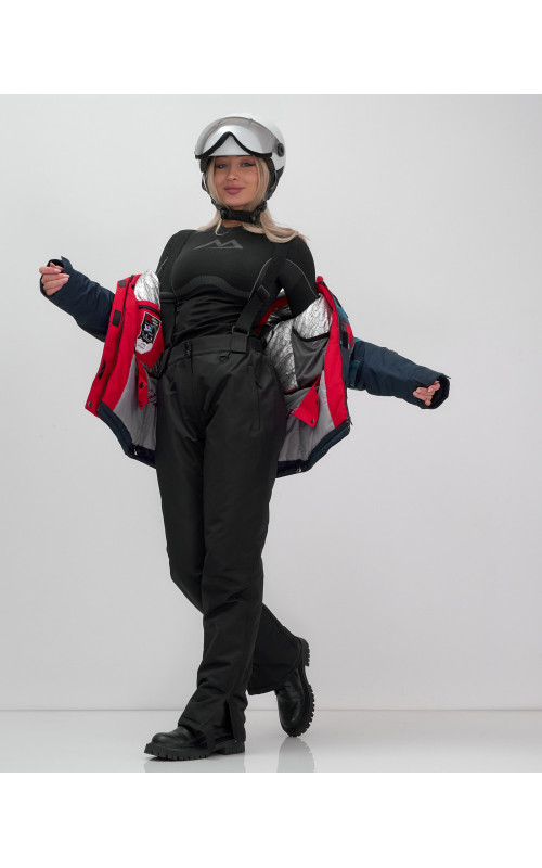 Куртка с полукомбинезоном для осени и зимы, свободный покрой.