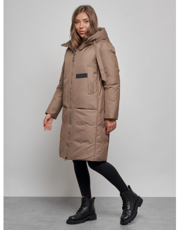 Длинный женский пуховик для зимы