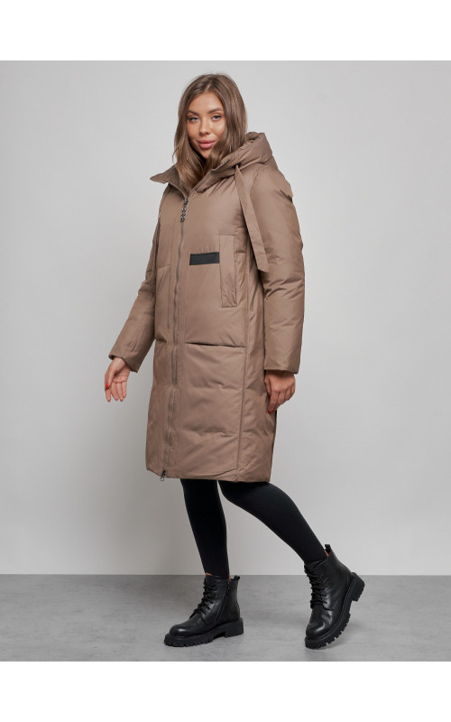 Длинный женский пуховик для зимы