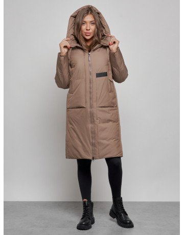 Длинный женский пуховик для зимы